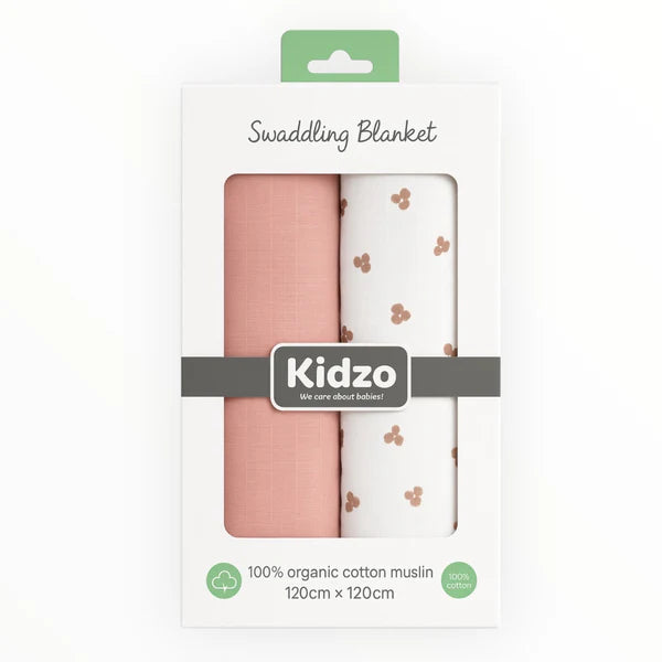 KIDZO BABY 2PCS SWADDLING  BLANKET BOX